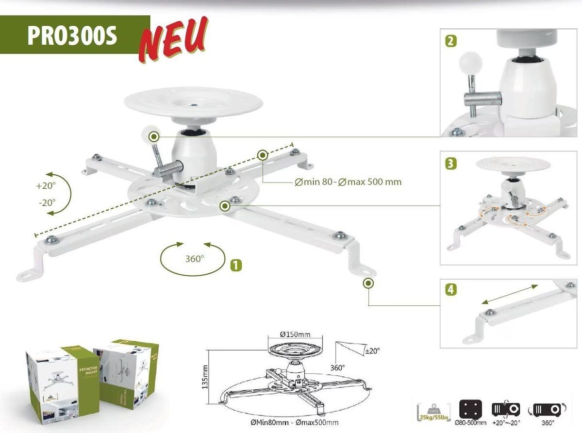 Wandhalterungen: Support plafond universel pour projecteur Sunne PRO300 – Gebraucht aus Genève von rosebud635 4