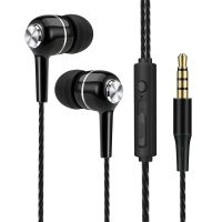 In-Ear-Kopfhörer 3,5 mm mit Mikrofon, schwarz