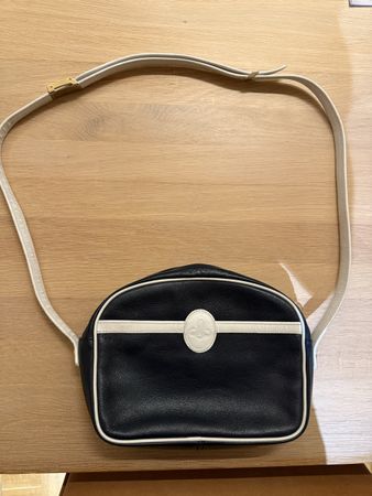Vintage navy Pourchet cross-over bag