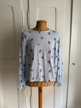 Blusenoberteil weiss-blau gestreift 34