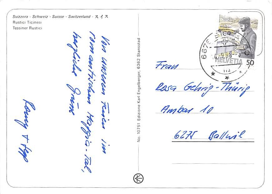 Ansichtskarten: TI - Tessiner Rustici – Gebraucht aus Ottikon b.Kemptth. von Neptun1974 1