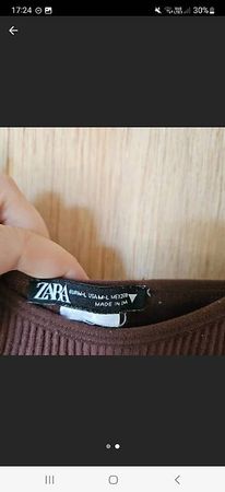 zara braunes Spaghetti top gerippt grösse m