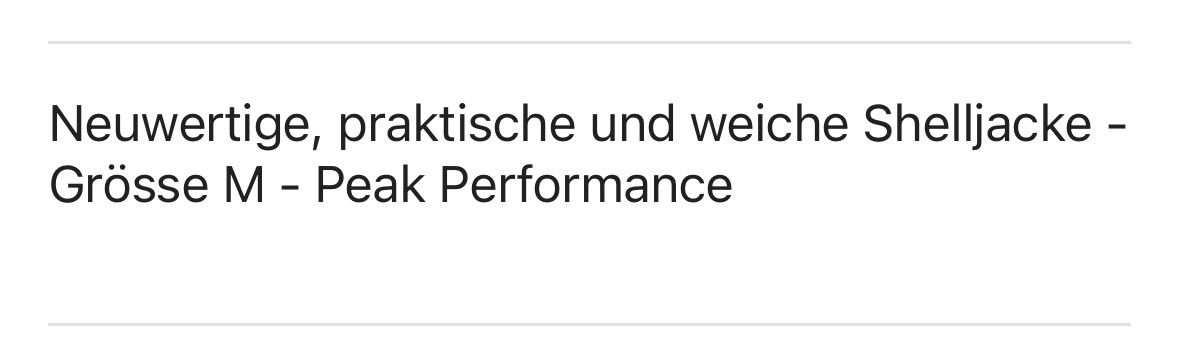 Peak Performance Jacken: Peak Performance Damen Shelljacke, Grösse M – Gebraucht aus Zürich von stollk01 2