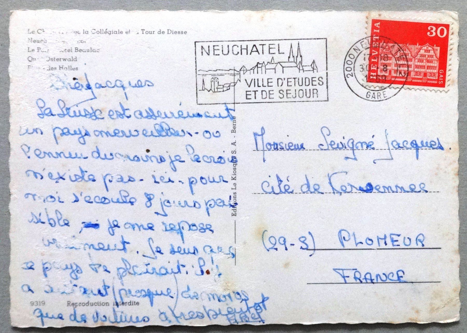 Cartoline postali: Souvenir de Neuchâtel – Difettoso da Fétigny venduto da Billy2miny 1