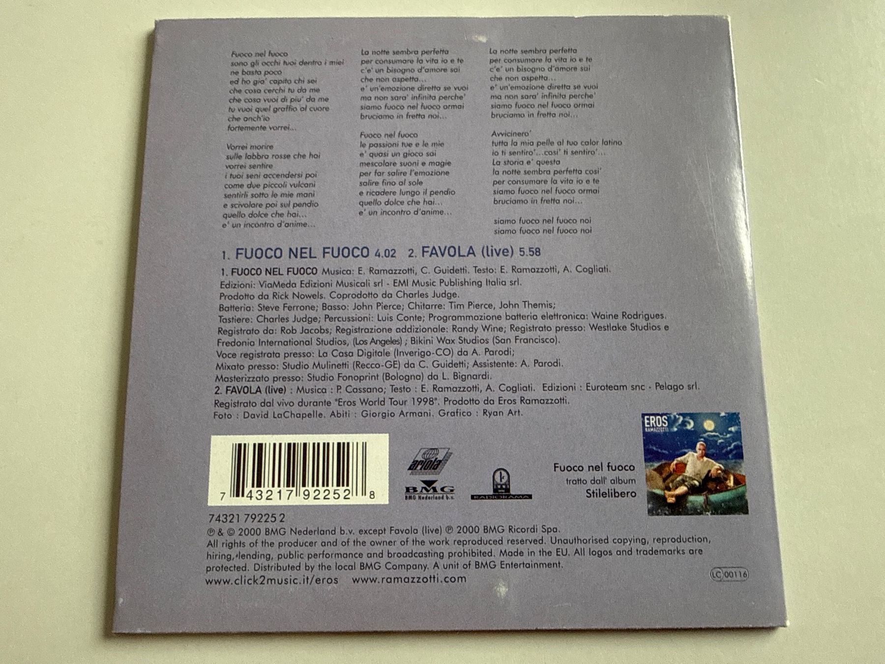 CDs: Eros Ramazzotti - Fuoco nel Fuoco – Gebraucht aus Neuhausen von D-MAC 1