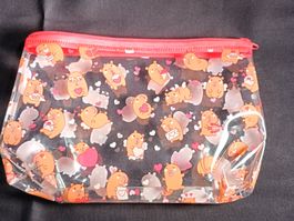 Kosmetiktasche, Sujet: Hamster mit Herz, Reissverschluss