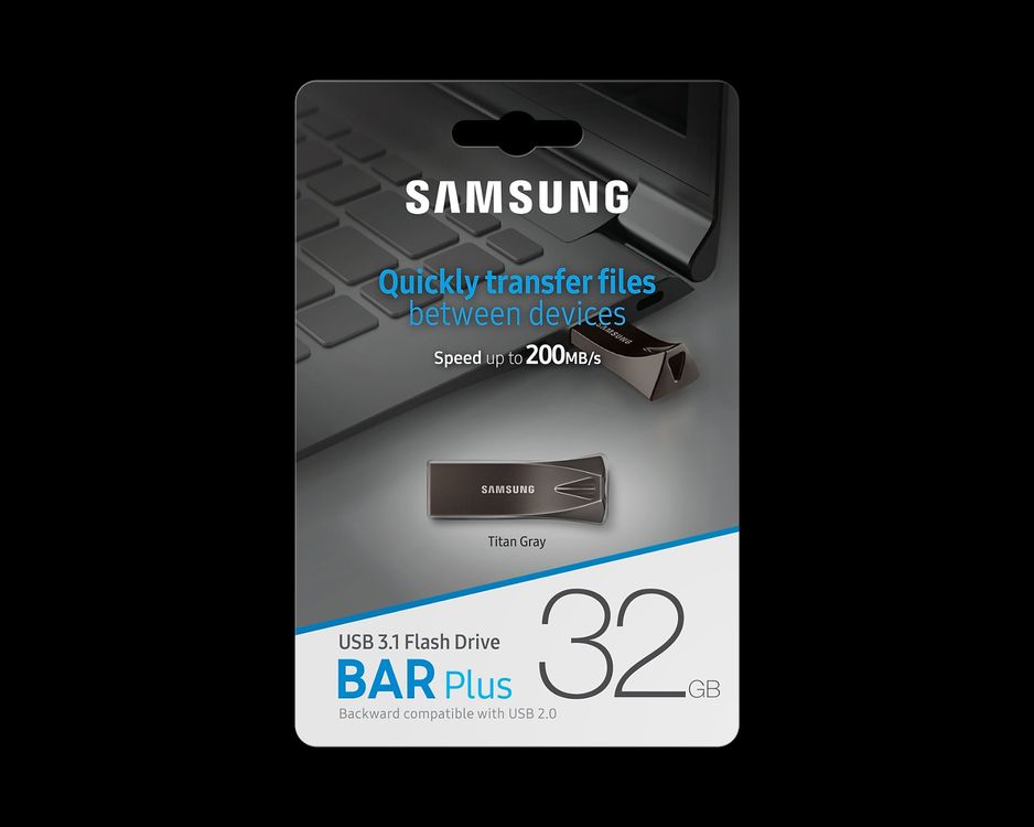 Samsung Bar Plus 32 GB, USB A, 3.1, Titan Grey - USB Stick (Neu und ...