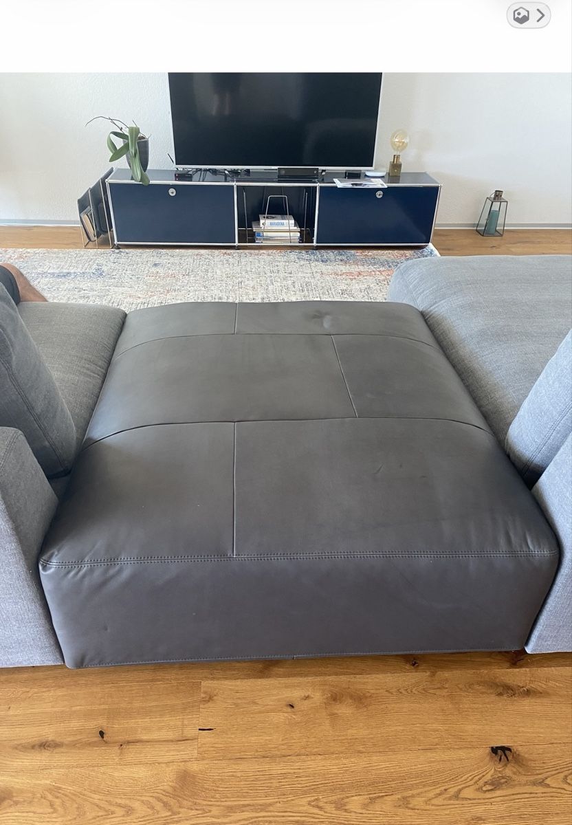 Sgabelli: Pouf Leder Unique Grey – Usato da Horgen venduto da NaiomiSD