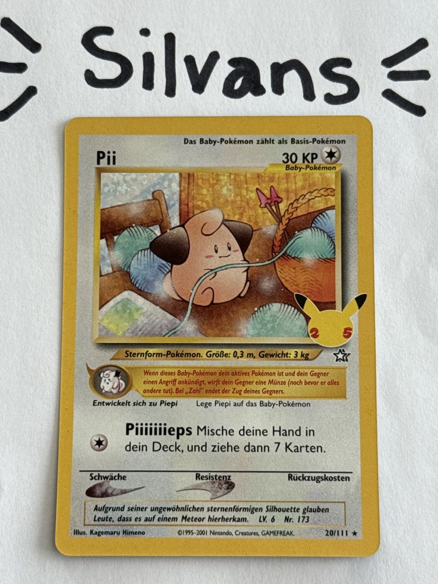 Pokémon Carte collezionabili: Pii Holo Celebrations Anniversary 25th Deutsch – Nuovo (secondo la descrizione) da Wil SG venduto da Silvans