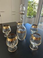 Vintage 23 tlg Kristallglas Set KaDeWe Berlin mit Goldrand