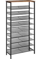 Metall Schuhregal mit 10 Ebenen, Schuhablage, Schuhschrank