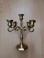 antiker Kerzenständer Massiv Messing Vintage