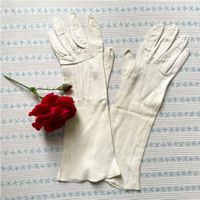 Handschuhe Wildleder Suede 7.5 elfenbein VINTAGE 1920s
