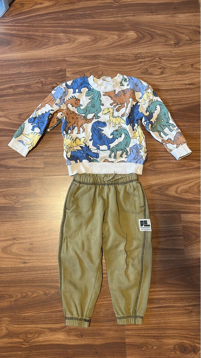 Ensembles coordonnés: Kinder Set Pullover und Hose Dinosaurier 104 – D'occasion à Zermatt par katytesunshine