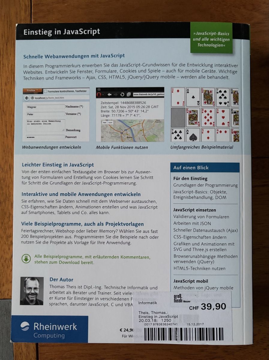 Livres: Buch Einstieg in JavaScript – D'occasion à Gipf-Oberfrick par mapfi5 1