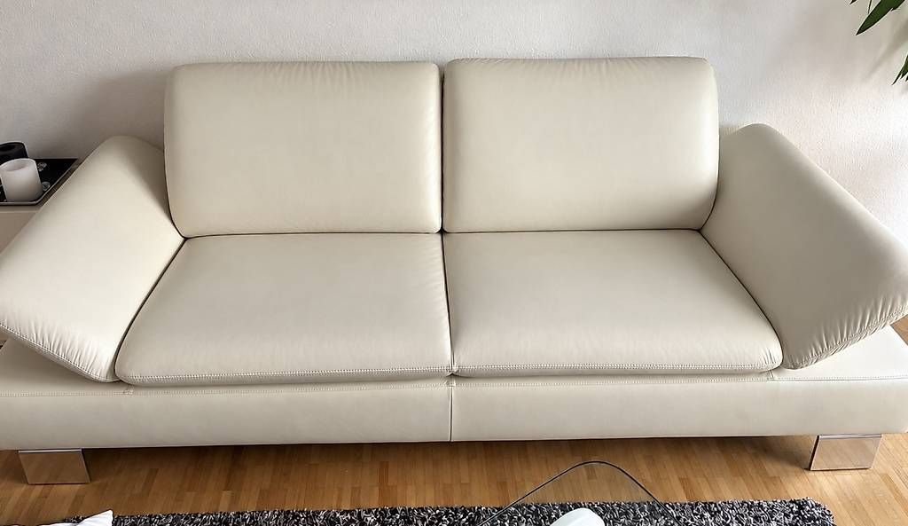 Divani: Hochwertiges Echtleder-Sofa  cremeweiß – Usato da Basel venduto da Vanessa_1506