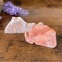 ✲ 2 x Pink Achat Freiform✲ 68g / 66mm Pinto Agate Freeform