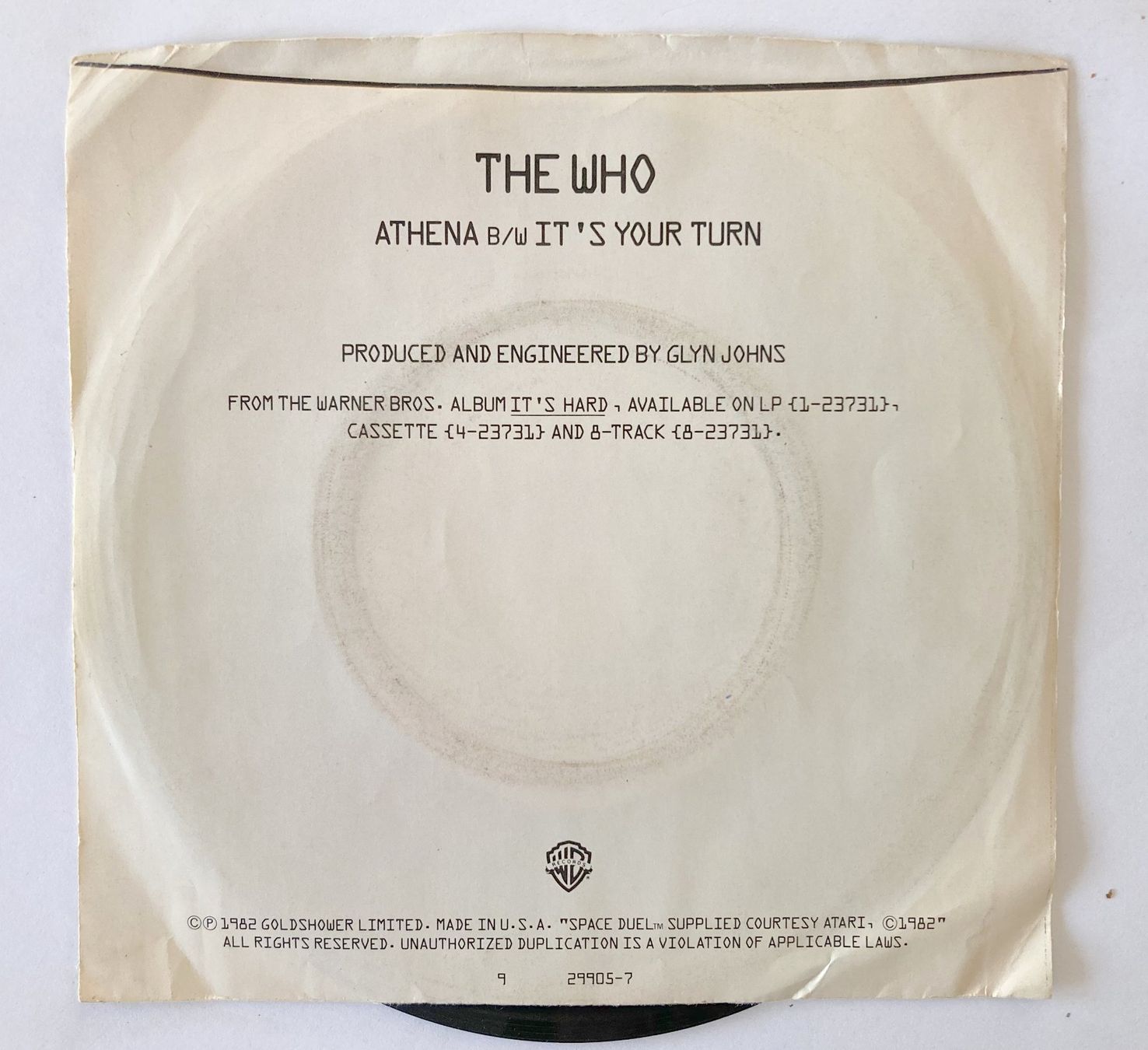 Vinyles: THE WHO - ATHENA – D'occasion à Bottens par hotter-than-hell 1