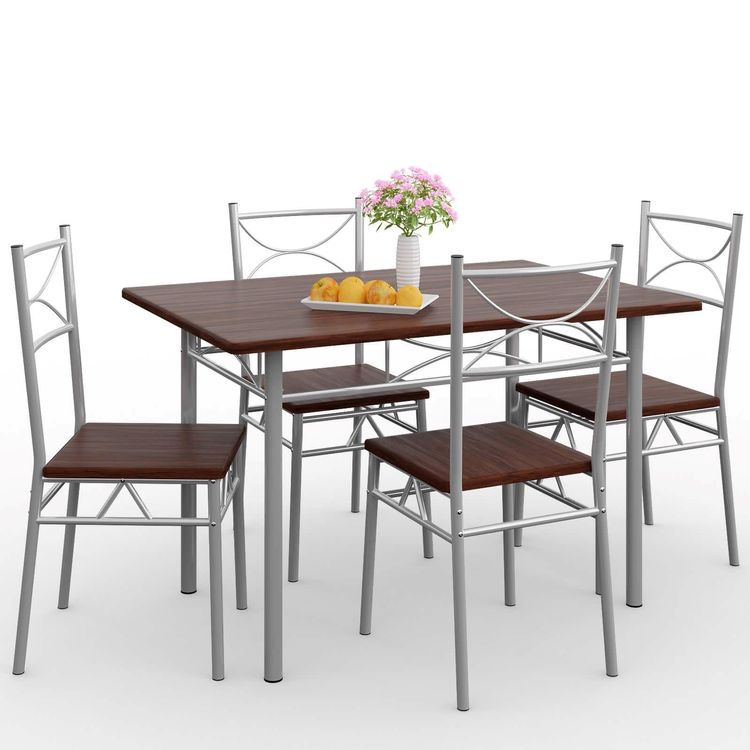 Esstisch & Stühle Set - 5 Teilig - Eiche 1