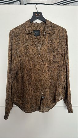 Rails Josephine Brown and Black Animal Print button front M