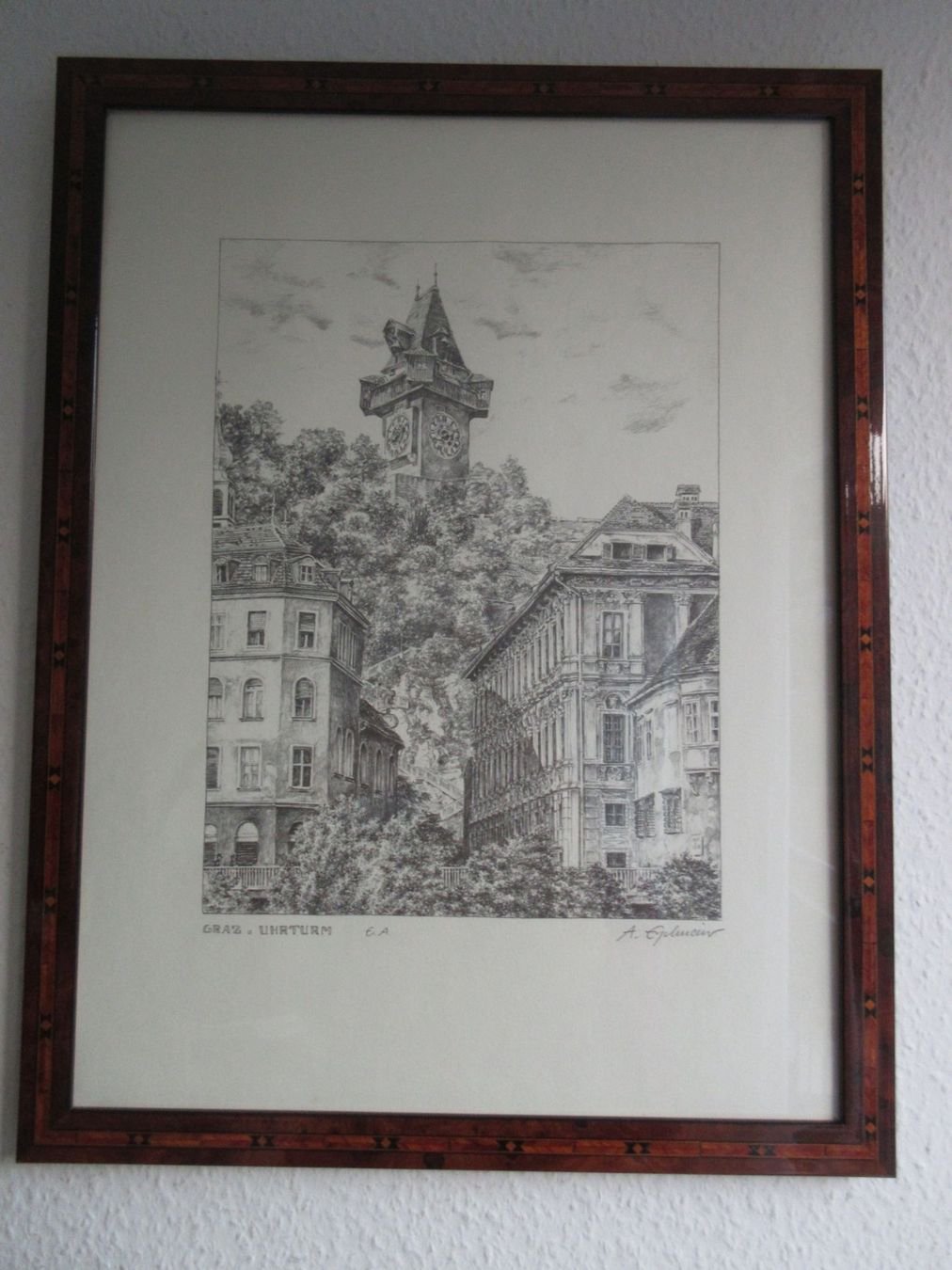 Grafica & Litografie: Graz Uhrturm, Lithographie E.A., Künstlerexemplar – Usato da Binningen venduto da mondoantico