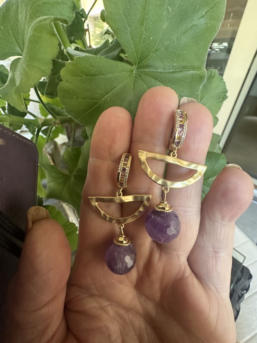 Boucles d'oreille: Ohrringe mit Amethyst Edelsteinen – Neuf avec emballage d'origine à Kriens par Hortensie6 2