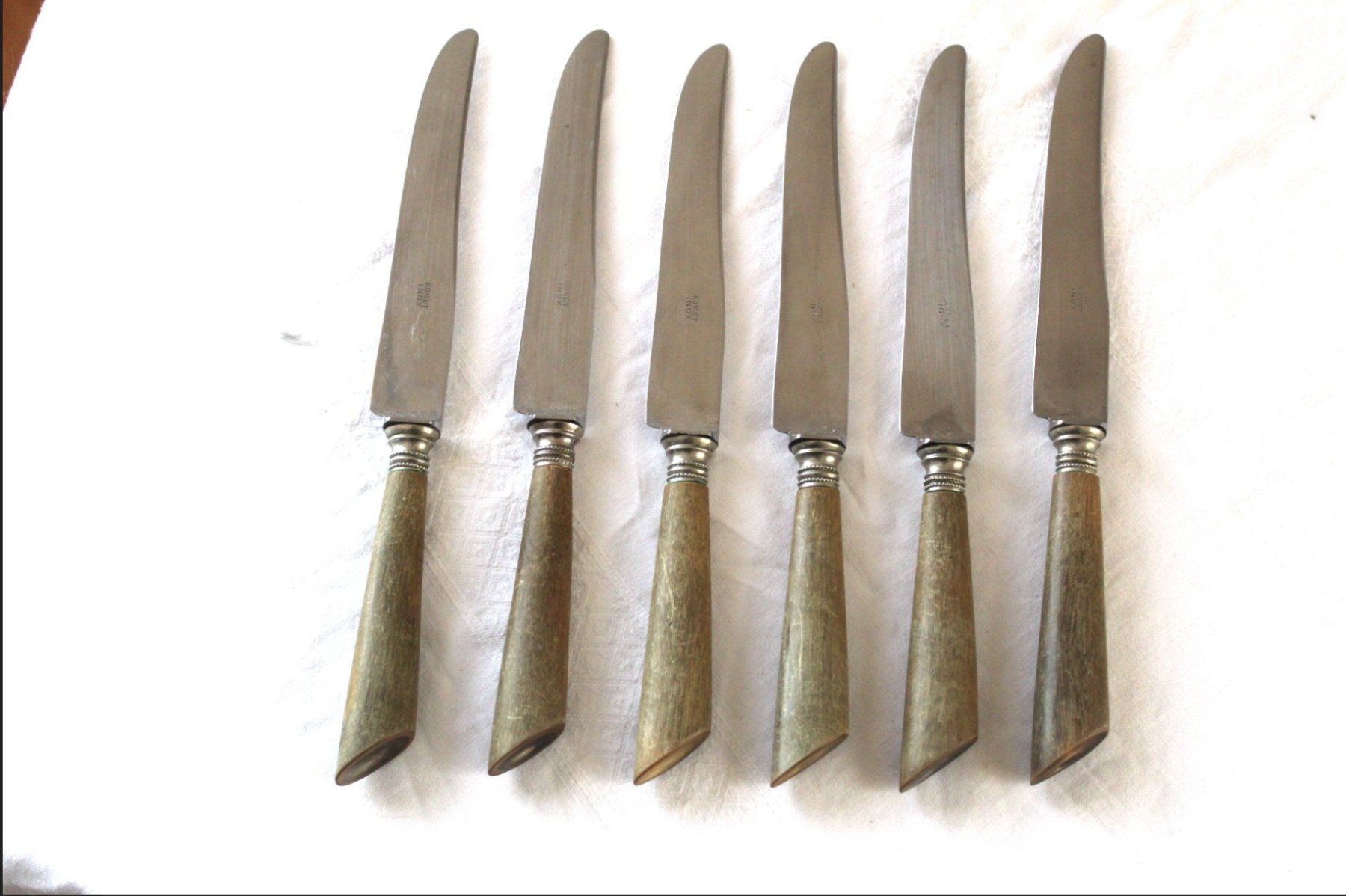 Besteck: Vintage , 6 Messer mit Horngriffe, 50er – Gebraucht aus Locarno von fripui 4