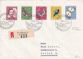 Pro Juventute FDC Satzbrief 1956 von NEUHAUSEN am Rheinfall