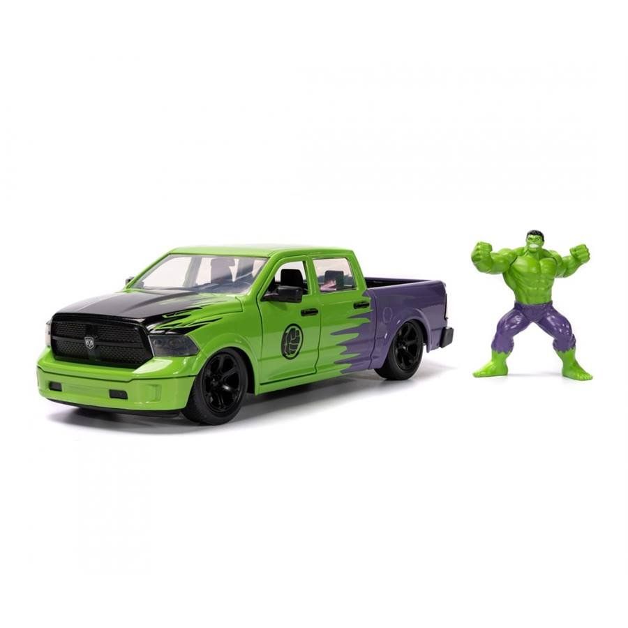 Dodge Modellautos: DODGE RAM 1500 MARVEL HULK 1:24 JADA – Neu und originalverpackt aus Suhr von Moebelsiralfred 1