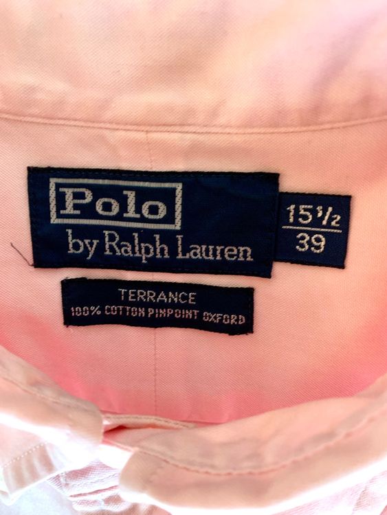 Polo Ralph Lauren Oxford Hemd Terrance rosa 39 bzw 15,5 3