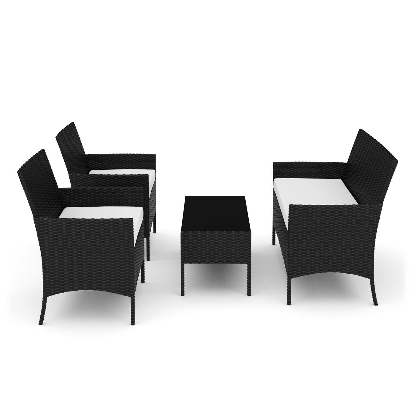 Tischset: Gartenset Rattan MOLDE schwarz/beige – Neu und originalverpackt aus Baar von KardosShop 4