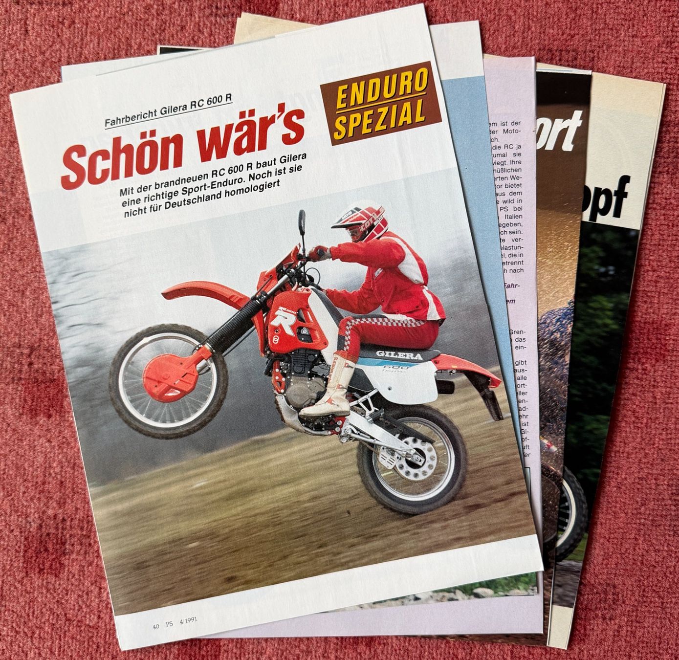 Gilera Documenti: GILERA RC 600 R , Prospekt , Testberichte – Usato da Ittigen venduto da Lalilala4 1