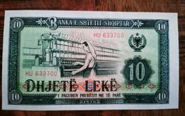 Banknote Albanien - 10 Lekë 1976