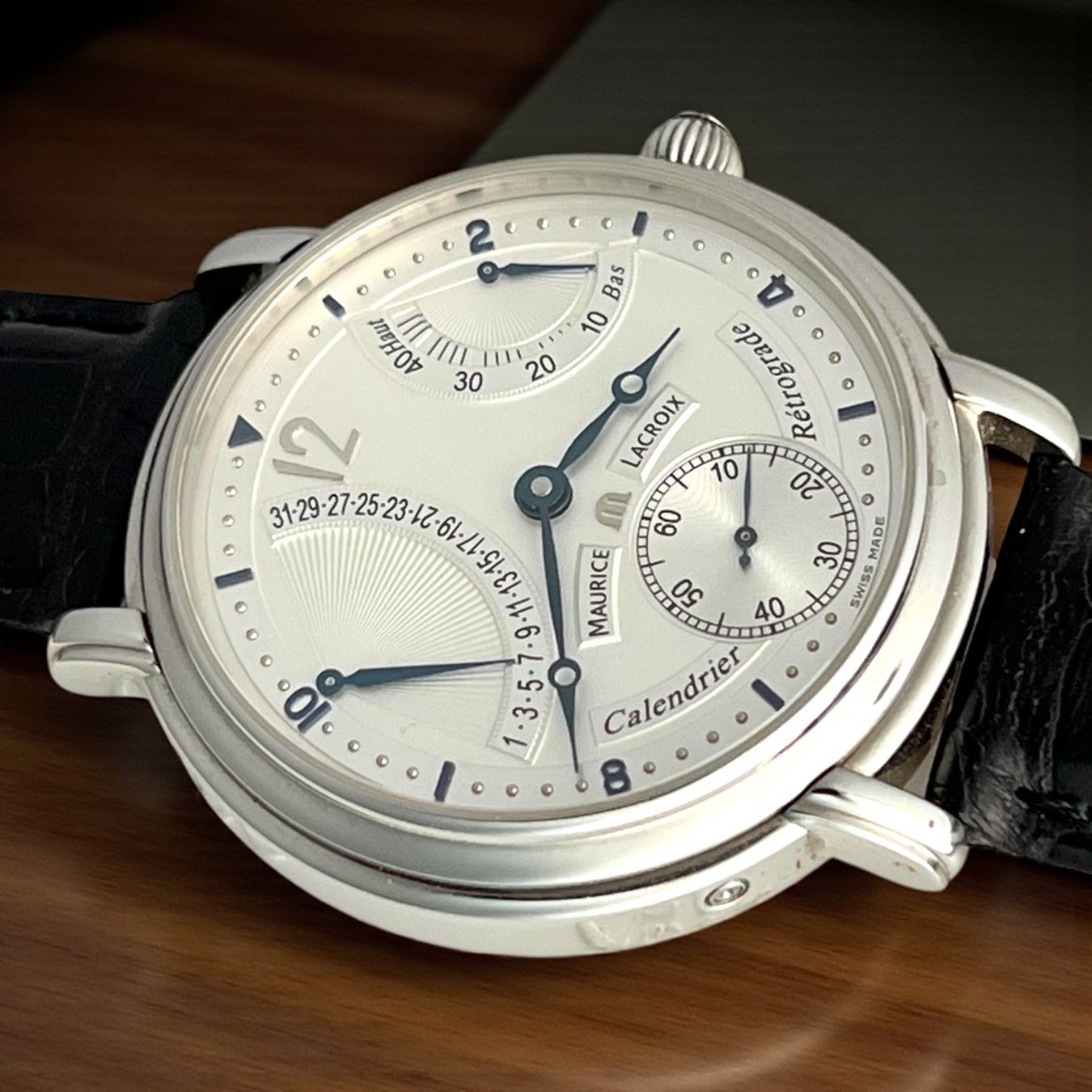 Maurice Lacroix Orologi: Maurice Lacroix Masterpiece Calendrier Rétrograde Ref. 51717 – Usato da Morges venduto da 24time