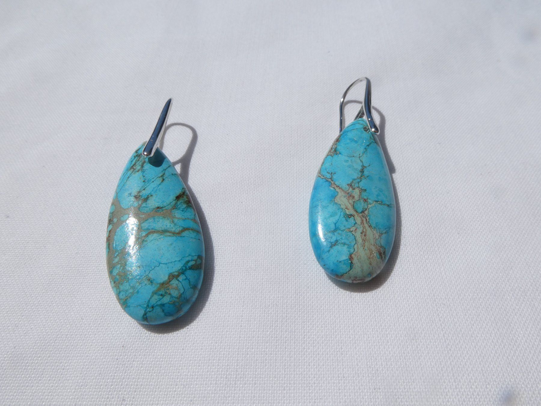 Boucles d'oreille: Ohrhänger aus türkisfarbenem Stein, Boho Style /NEU – Neuf (Voir description) à Gattikon par kaandooh 1