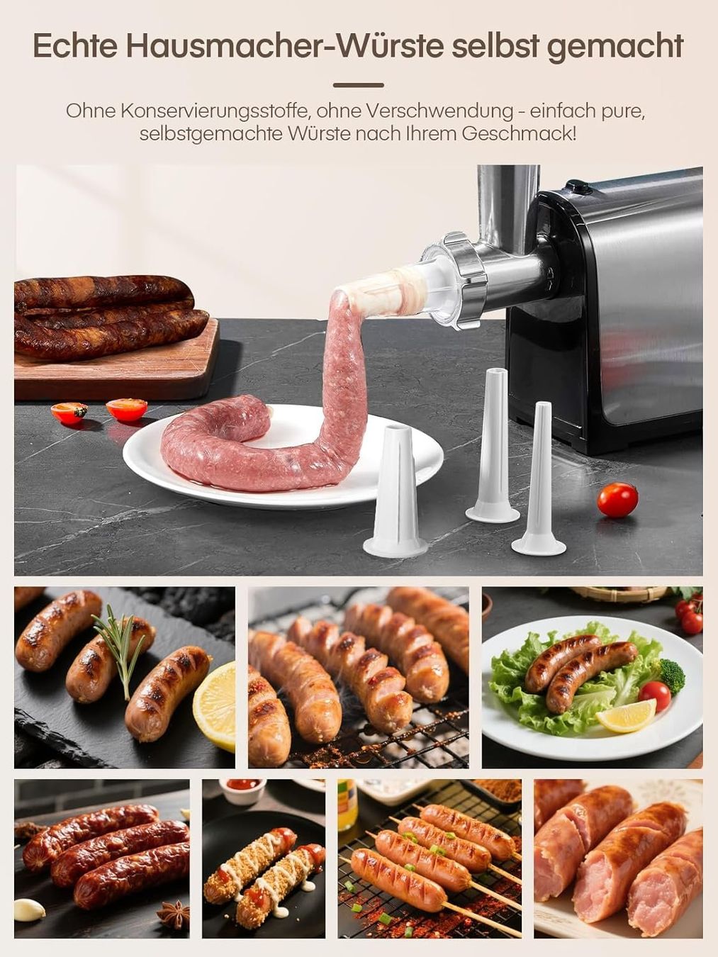 Elettrodomestici da cucina: Fleischwolf 3in1 Wurstfüller Edelstahl-Schleifplatten – Nuovo e nell'imballaggio originale da St. Gallen venduto da sch_zsz7 2