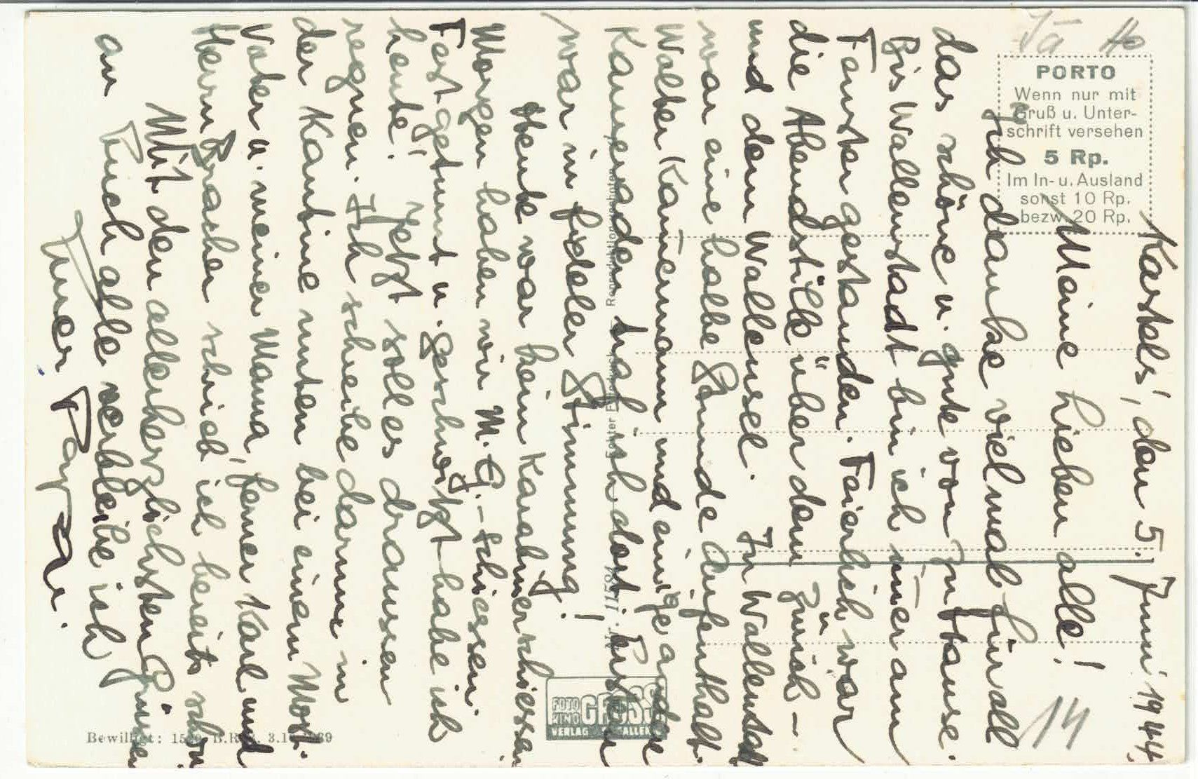 Cartoline postali: Mels & Sargans mit Falknis – Usato da Ettingen venduto da Kartenplanet 1