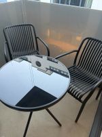 Neue Garten-/Balkongarnitur – Runder Tisch + 2 bequeme Stühl