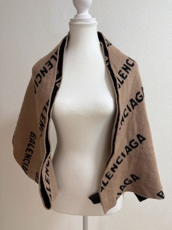Balenciaga Wollschal, beige/schwarz, super Zustand!
