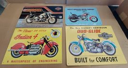 Plaque publictaire Moto, lot de 4 toles