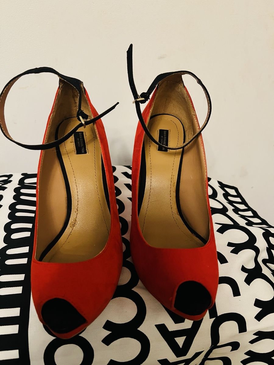 Zara Scarpe da donna: Chaussures compensées rouges Zara Collection taille 38, – Usato da Arvillard (Salins) venduto da mental0mystique 3