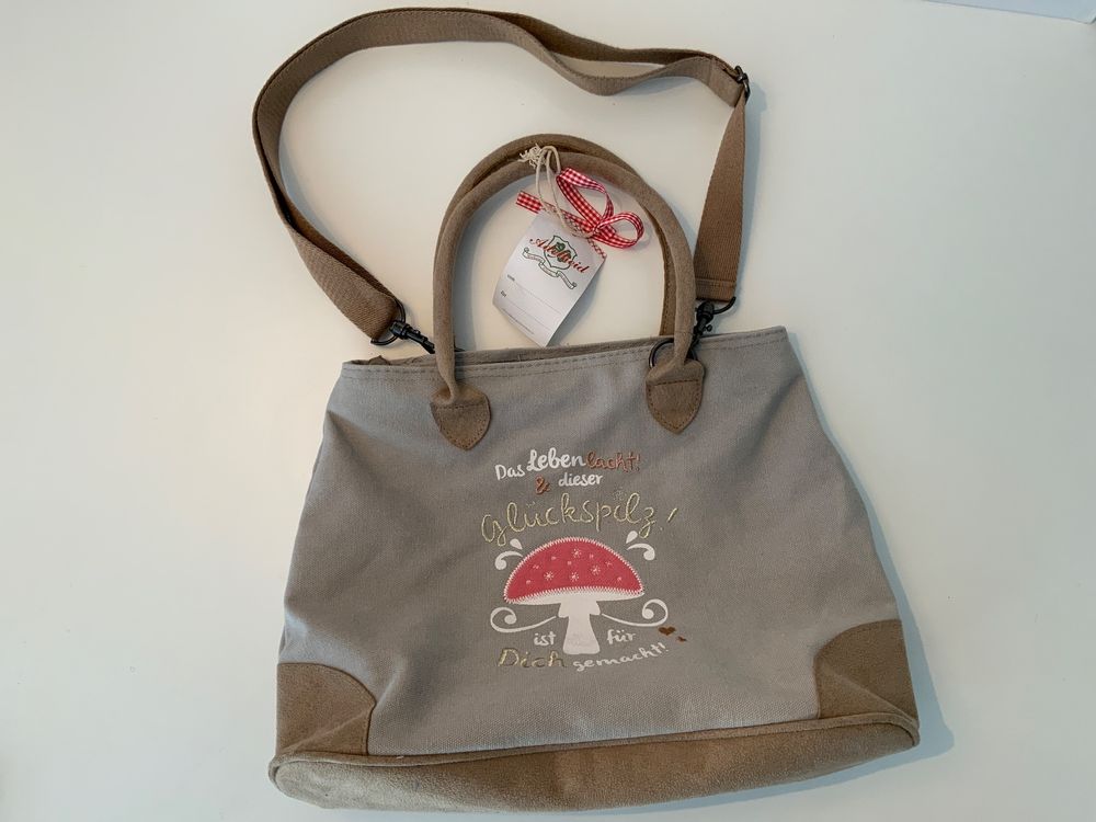 Tasche, ADELHEID, GLÜCKSPILZ mit SPRUCH, NEU & sehr SÜSS! Kaufen auf