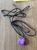 Cute Handmade Owl Necklace Purple Pendant Gift