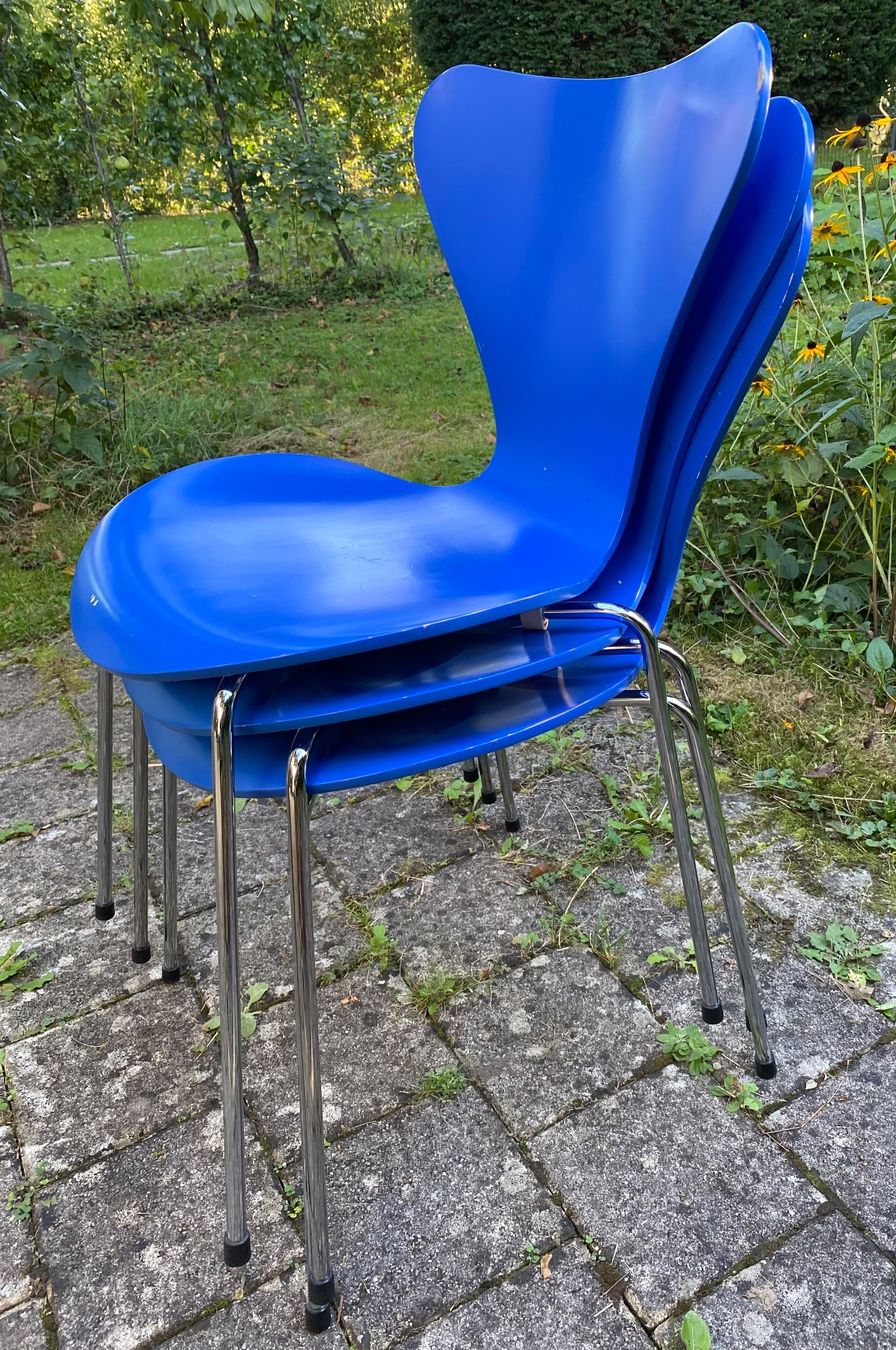 Fritz Hansen Stühle: Fritz Hansen Stühle blau 3 Stk. – Gebraucht aus Rabius von bri_ca76 1