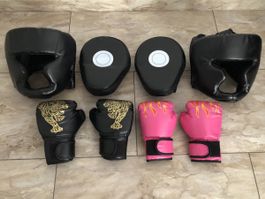 🥊SET BOXEN Boxhandschuhe, Pratzen, Boxhelm für Kinder🥊