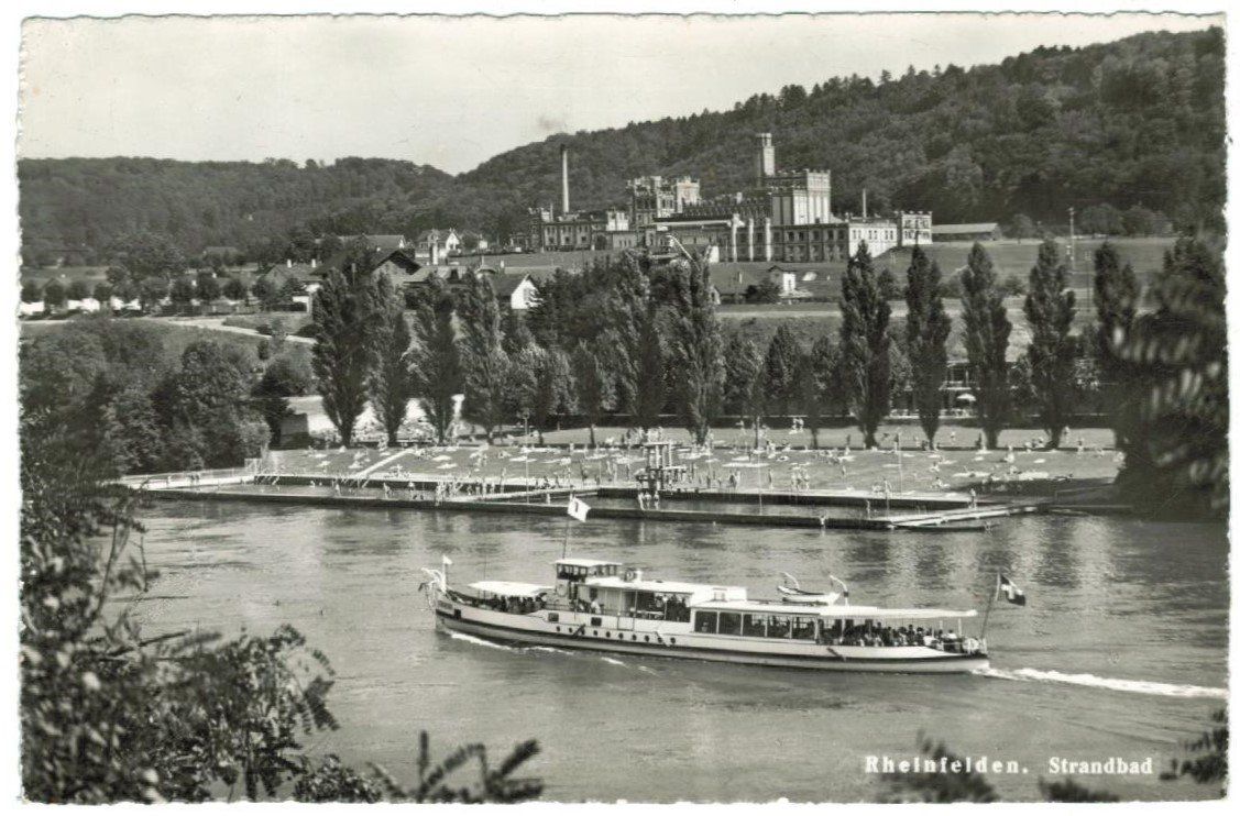 Cartoline postali: AK Rheinfelden. Strandbad mit Schiff – Usato da Zürich venduto da tol_b7c7