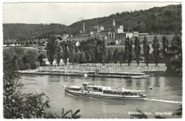 AK Rheinfelden. Strandbad mit Schiff