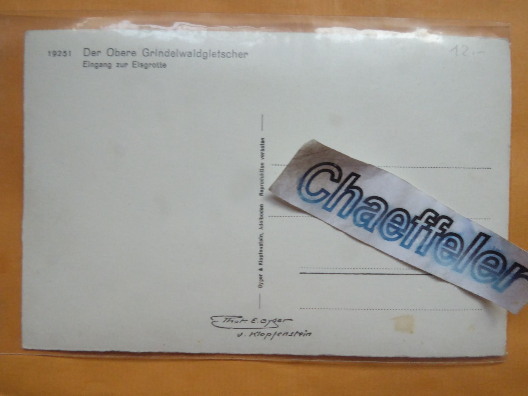 Cartoline postali: Der Obere Grindelwaldgletscher – Usato da Zürich venduto da Chaeffeler 1
