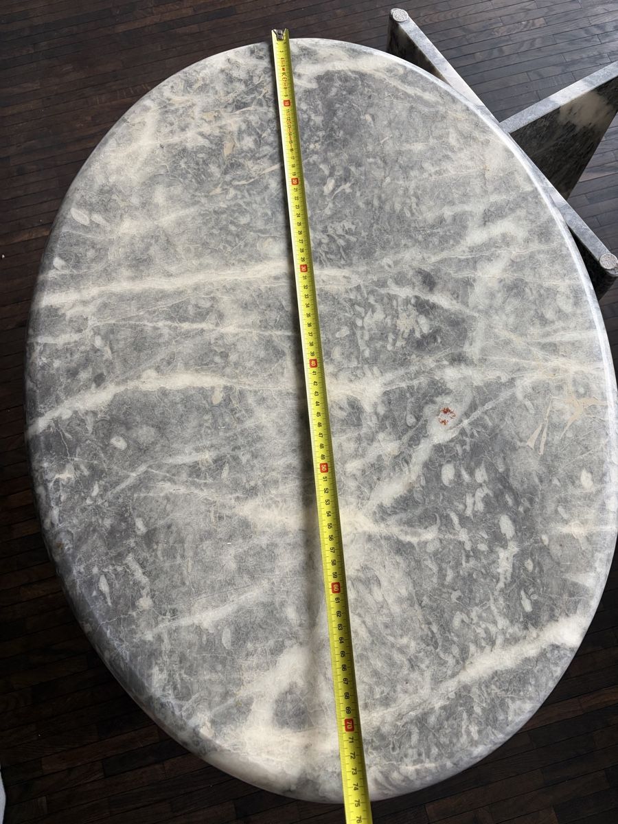 Tavoli: Marble Coffee Table Oval Grey White Marble Stone – Usato da Zürich venduto da wut_25df 8