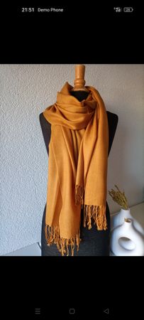 Écharpe femme cachemire couleur marron neuf